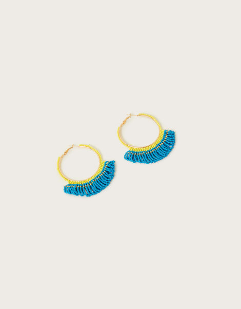 Beaded Hoop Earrings, , large