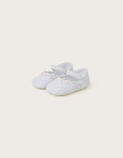 Baby Daisy Lace Booties, Ivory (IVORY), large