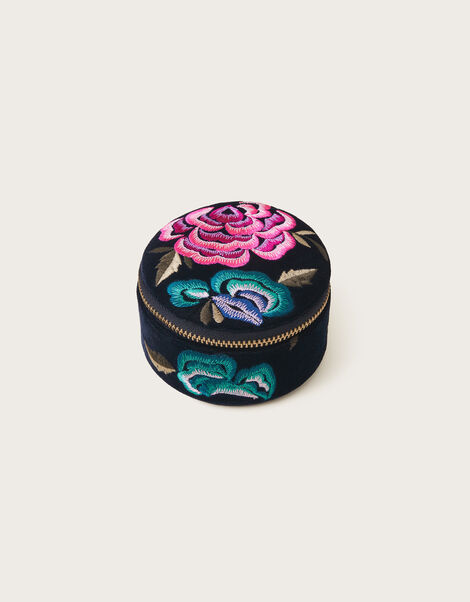 Floral Embroidered Mini Jewellery Box, , large