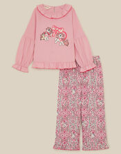 Monsoon x My Little Pony Sequin Bow Long Pyjamas Set, Pink (PINK), large