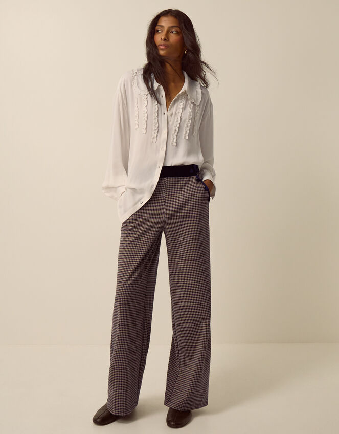 Jan Check Print Jersey Trousers, Brown (BROWN), large