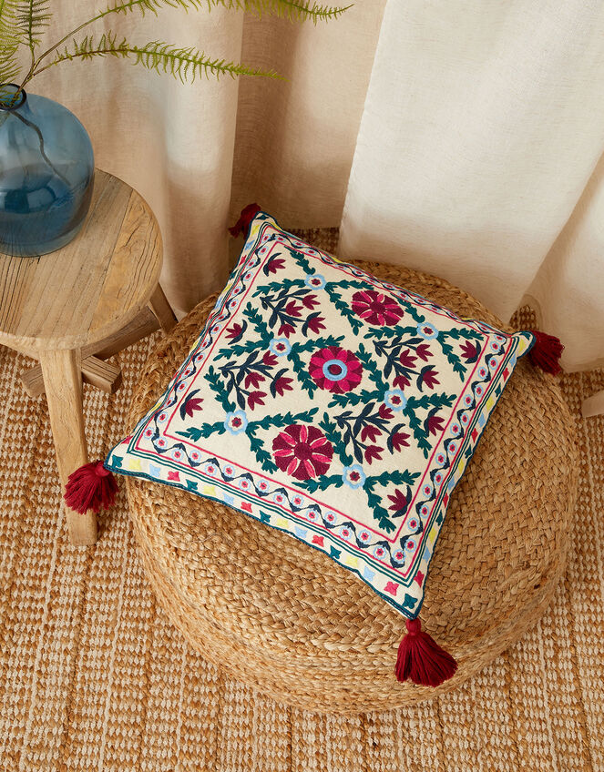 Zainab Embroidered Square Cushion , , large