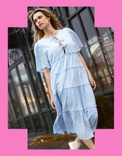 Crās Clarette Bow Midi Dress, Blue (LIGHT BLUE), large