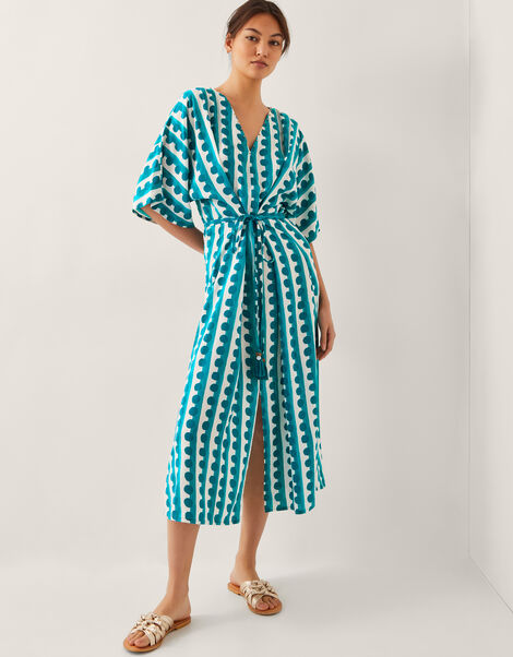 Indah Print Kaftan Dress, Blue (TURQUOISE), large