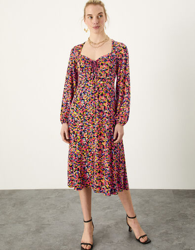 Floral Print Tea Dress, Multi (MULTI), large