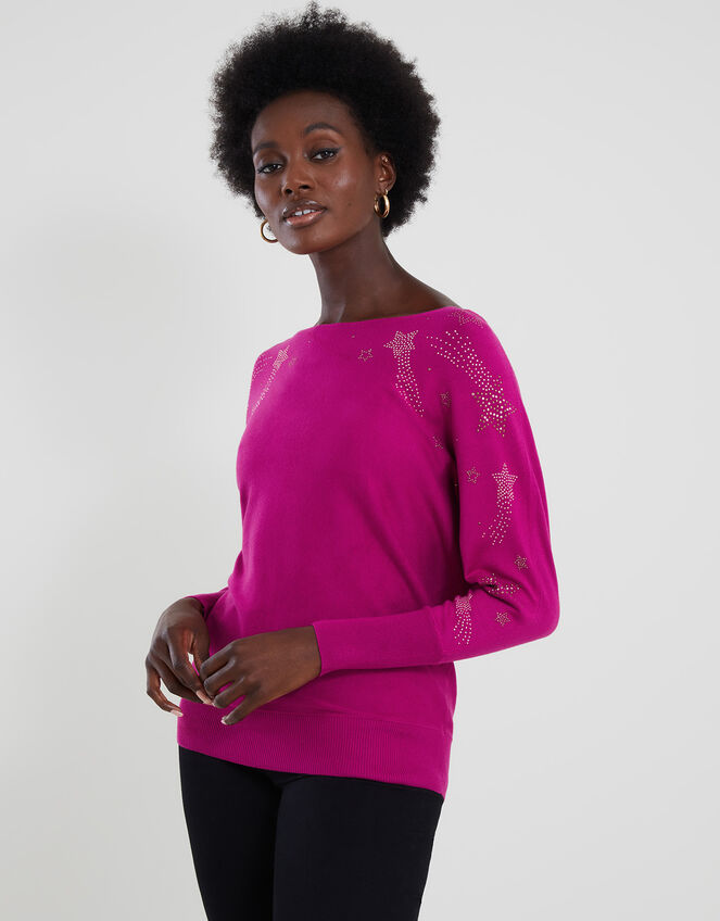 Shooting Star Gem Jumper with LENZING™ ECOVERO™, Pink (MAGENTA), large