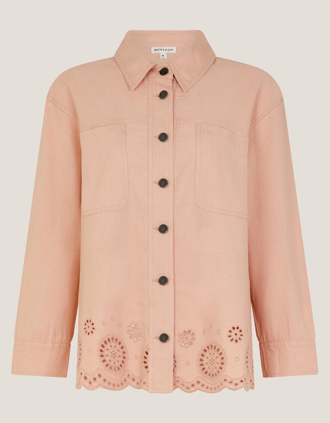 Belle Broderie Shacket, Pink (PINK), large