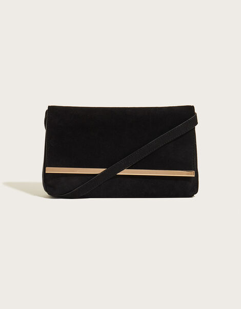 Leather Gold Bar Cross-Body Bag, , large