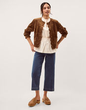 Isla Faux Suede Jacket, Brown (BROWN), large