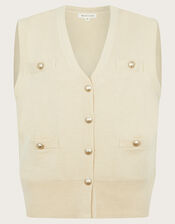 Sky Sleeveless Cardigan, Ivory (IVORY), large