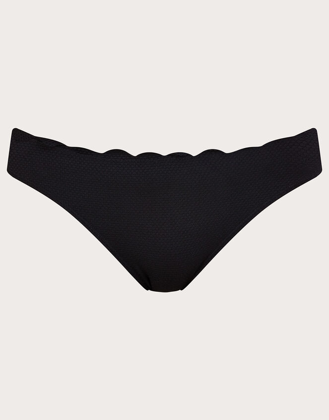 Scallop Edge Plain Bikini Bottoms with Recycled Polyester Black | Bikini  bottoms | Monsoon