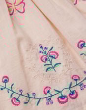 Butterfly & Floral Embroidered Skirt, Ivory (IVORY), large