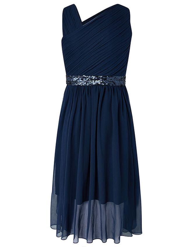 Abigail One Shoulder Prom Dress, Blue (NAVY), large