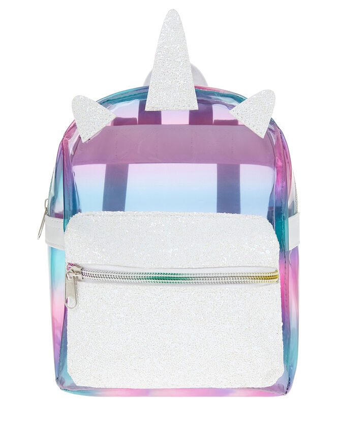 Rainbow Delight Plastic Unicorn Backpack, , large