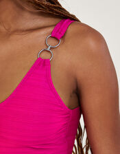 Ring Detail Swimsuit with Recycled Polyester, Pink (PINK), large