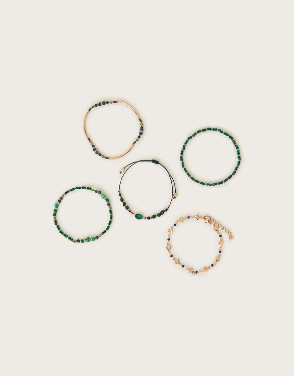 5-Pack Embellished Stacking Bracelets, , large