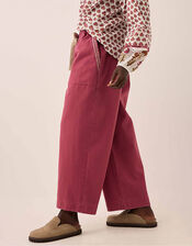 East Della Wide Leg Cotton Twill Trousers, Pink (PINK), large