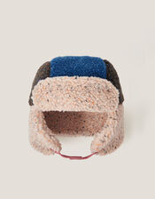 Colourblock Borg Trapper Hat, Multi (MULTI), large