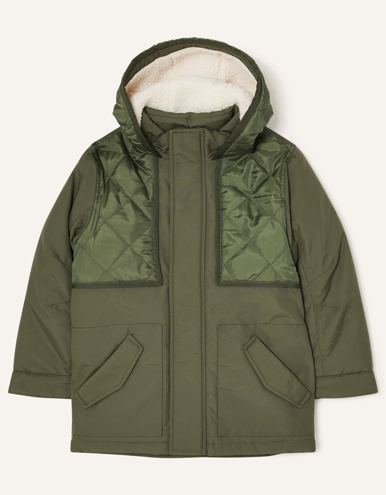 Hooded Parka Coat Green