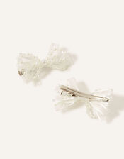 Organza Bow Bridesmaid Hairclip Twinset, , large