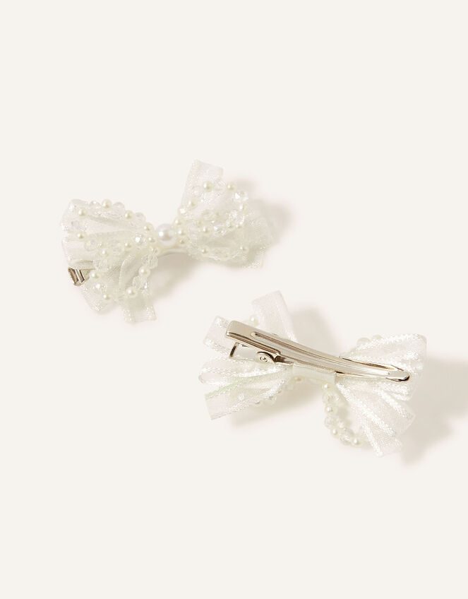 Organza Bow Bridesmaid Hairclip Twinset, , large