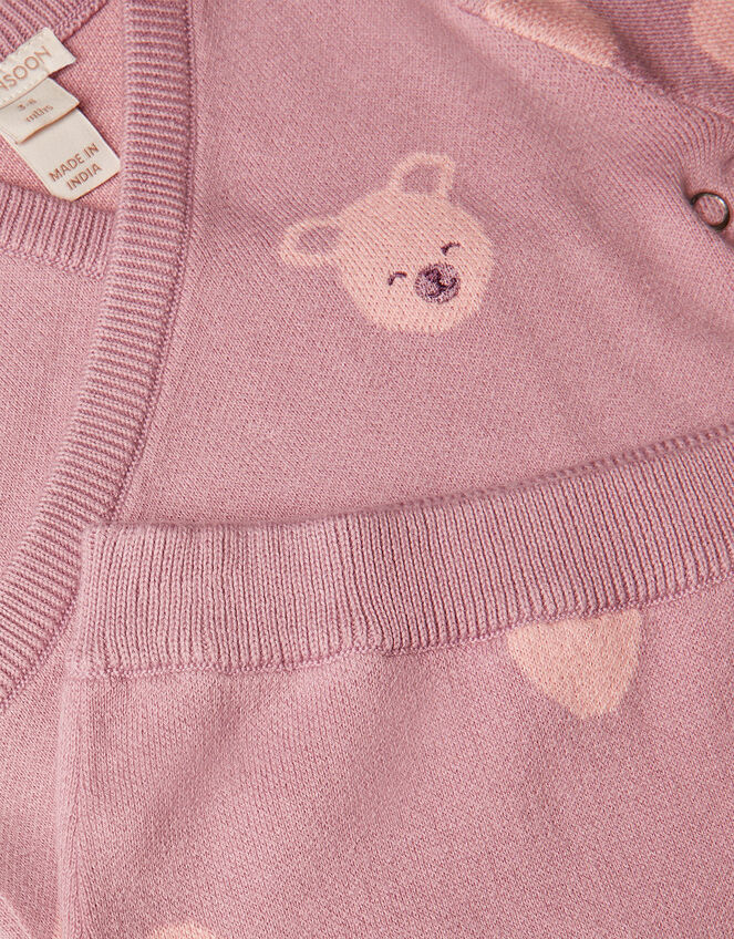 Newborn Bear Knit Wrap Top and Leggings Set, Purple (LILAC), large