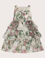 Baby Raye Floral Organza Tiered Dress, Ivory (IVORY), large