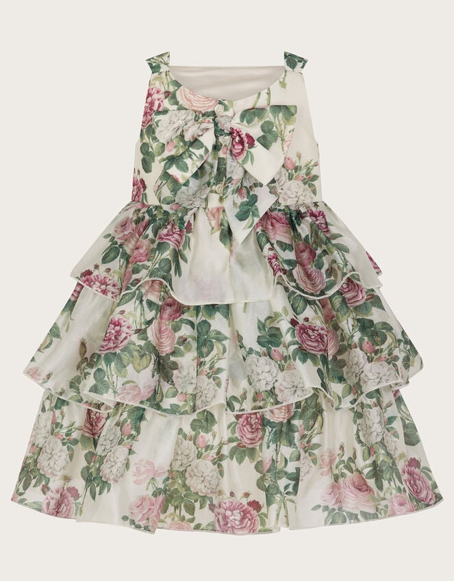 Baby Raye Floral Organza Tiered Dress, Ivory (IVORY), large