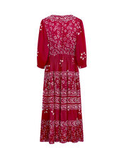 East Chrissy Print Satin Dress, Red (RED), large