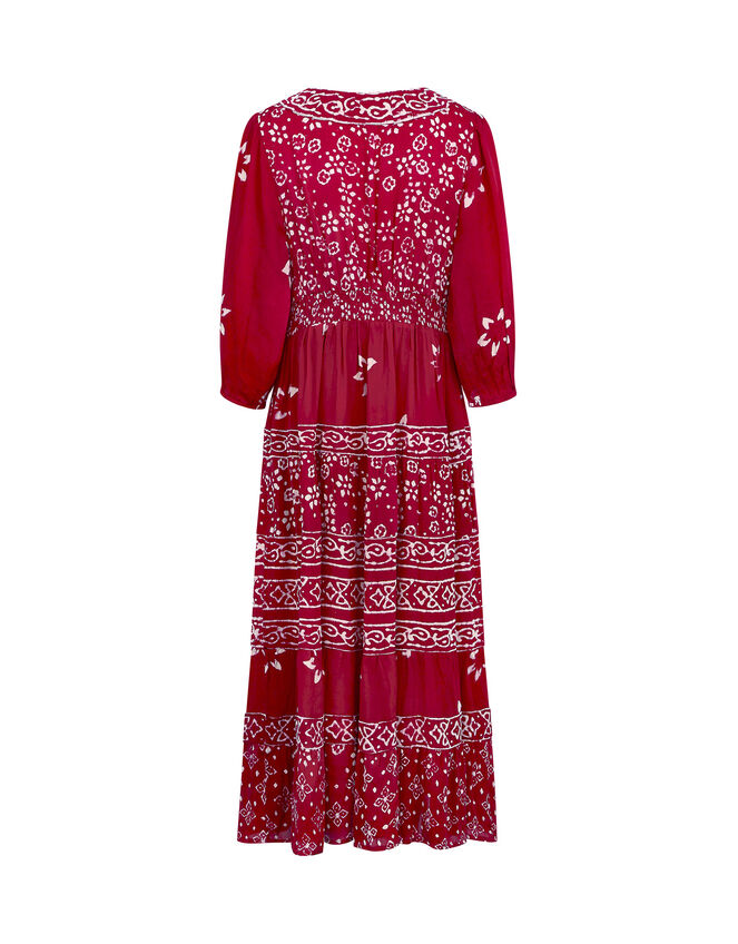 East Chrissy Print Satin Dress, Red (RED), large
