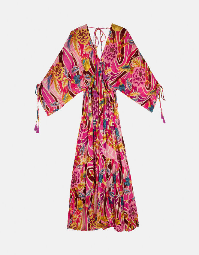 Piti Cuiti Floral Print Maxi Kaftan Dress, Pink (PINK), large