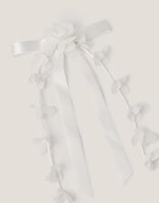 Floral Bow Hair Clip, , large