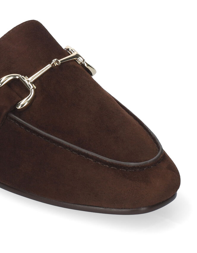 Bibi Lou Ashe Suede Mule Loafers, Brown (BROWN), large