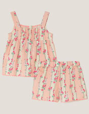 Floral Stripe Short Pyjamas Set, Cream (CREAM), large