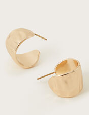 Chunky Small Plain Hoop Earrings, Gold (GOLD), large