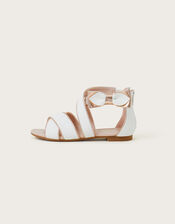 Bow Strappy Sandals, Ivory (IVORY), large