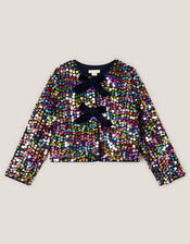 Rainbow Sequin Bow Cardigan, Multi (MULTI), large