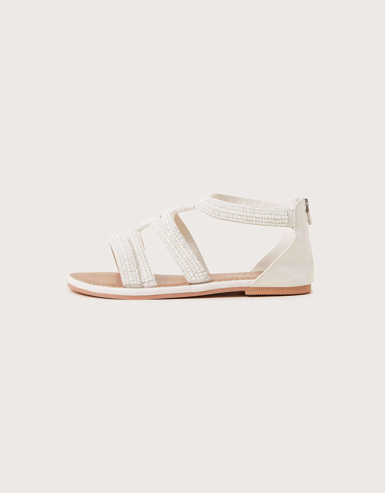 Beaded Sandals White
