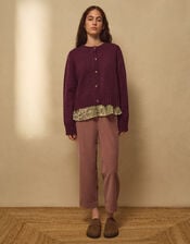 East Zoya Crew Neck Cardigan, Red (BERRY), large