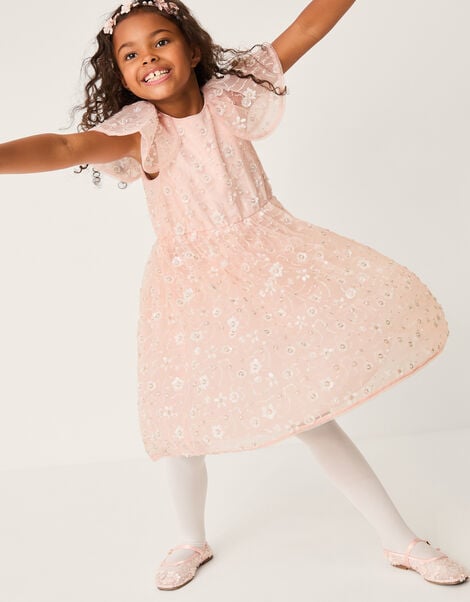 Latifa Floral Embellished Party Dress, Pink (PALE PINK), large