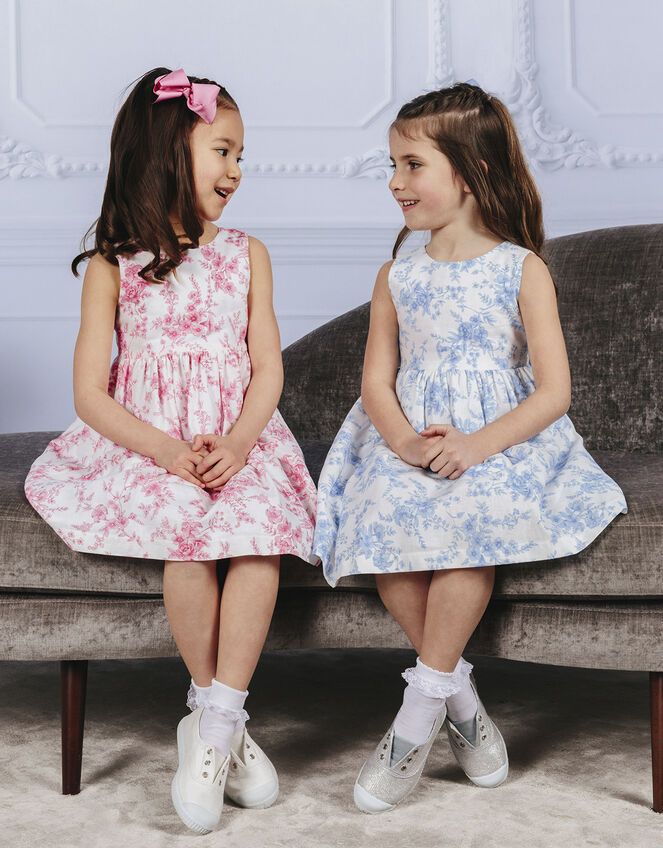 Trotters Maeva Big Bow Dress, Blue (BLUE), large