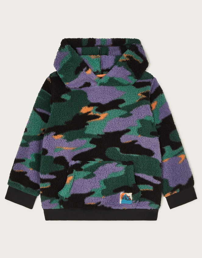 Camo Borg Fleece Hoodie, Multi (MULTI), large