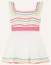 Baby Fiesta Ricrac Dress, White (WHITE), large