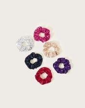 Sequin Scrunchies 6 Pack, , large