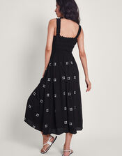 Briar Shirred Maxi Dress, Black (BLACK), large
