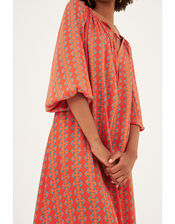 DEEBA Oozie Print Dress, Orange (ORANGE), large