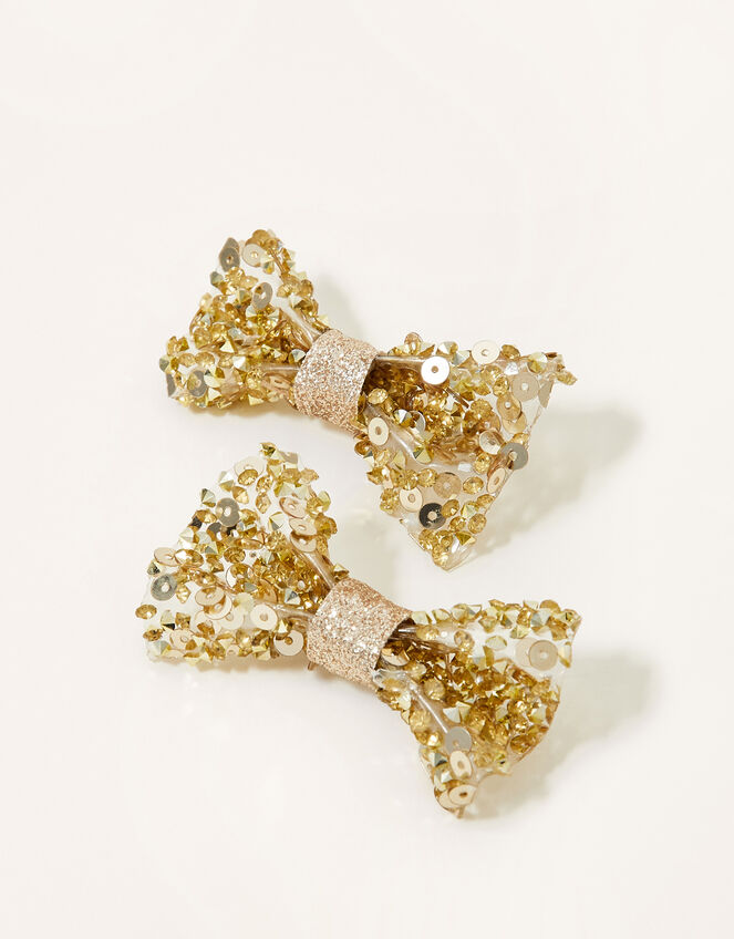 Forest Dazzle Bow Hair Clip Twinset, , large
