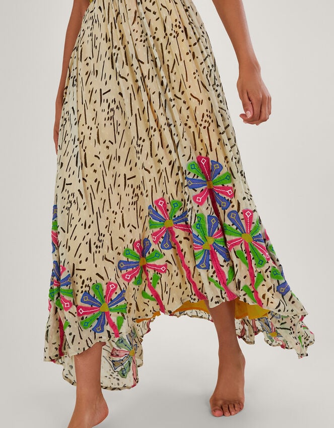 Handkerchief Hem Print Dress, Yellow (YELLOW), large