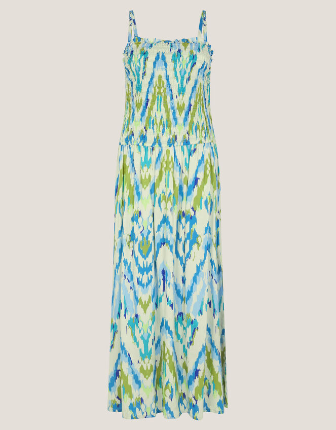 Coralie Drop Waist Print Maxi Dress, Blue (BLUE), large