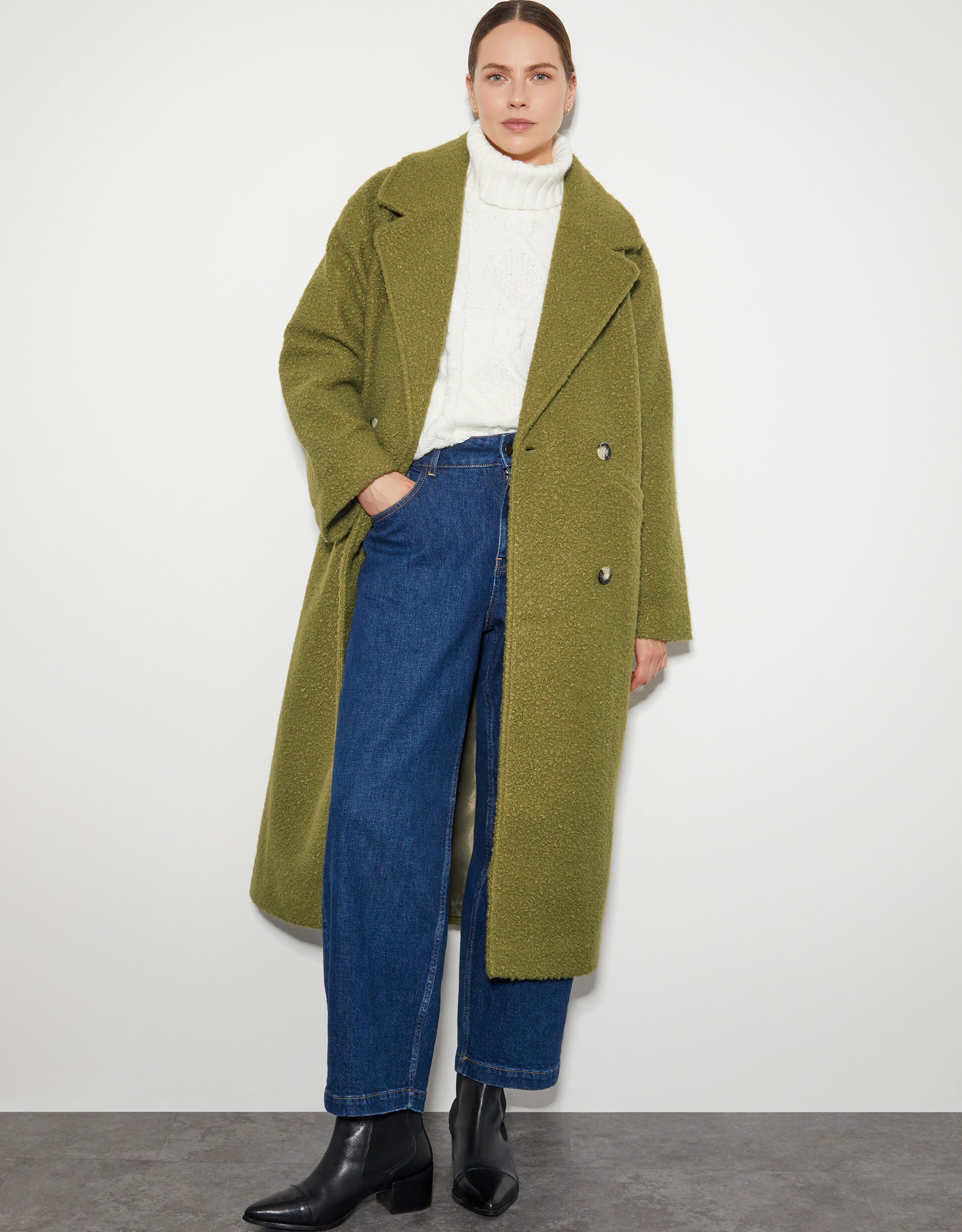 Monsoon green coat online